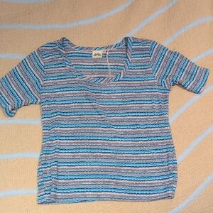 Gravel And Gold Striped Tee